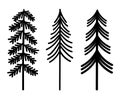 Set Christmas trees silhouettes vector illustration Royalty Free Stock Photo